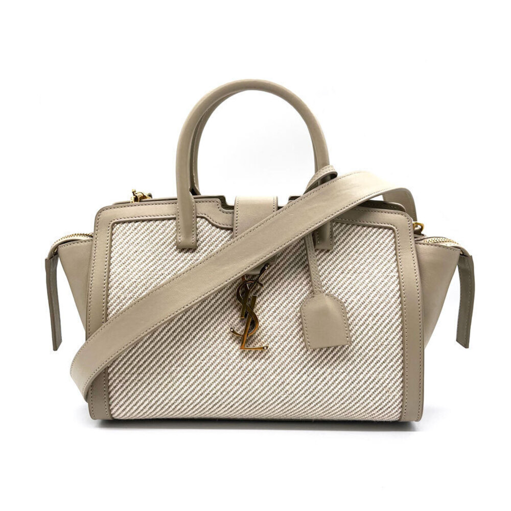 Saint Laurent handbag Crossbody bag Downtown Baby canvas leather Beige Cream